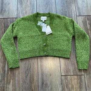 Green Crop top Sweater MEDIUM SIZE